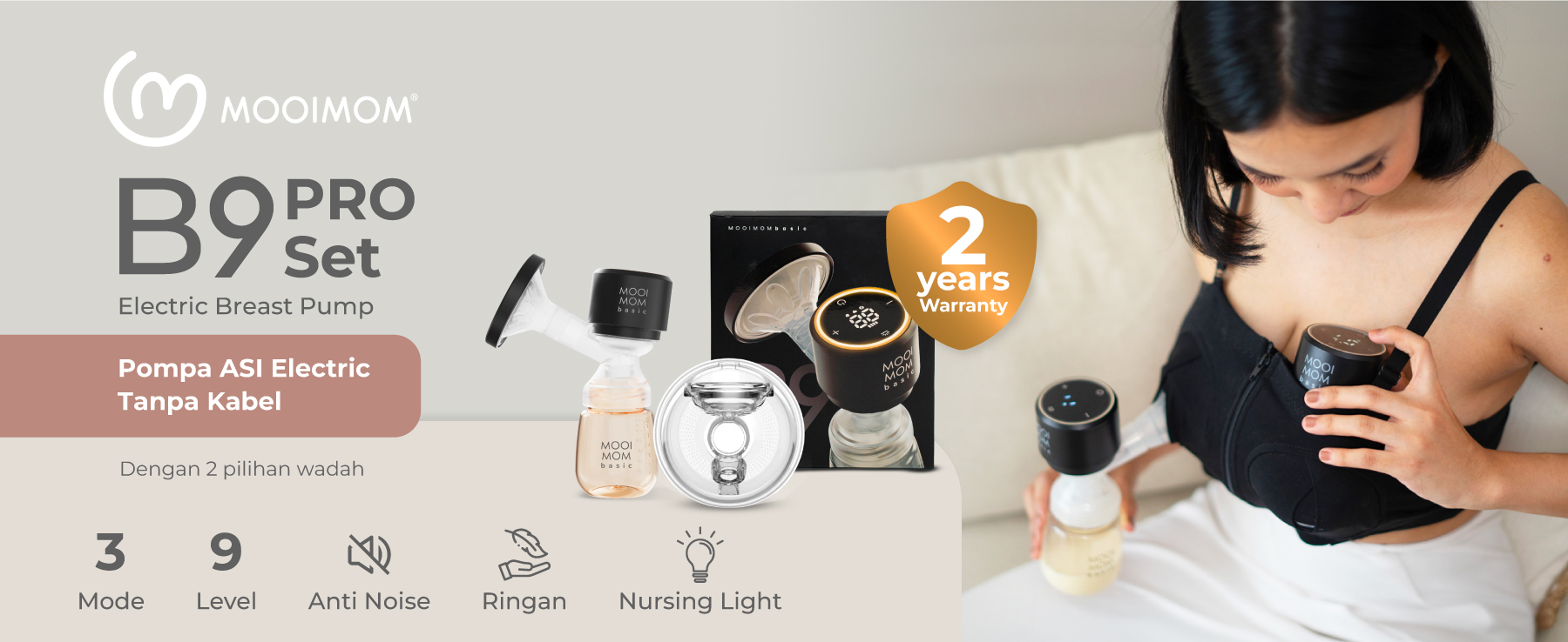 MOOIMOM B9 Pro Set Electric Breast Pump description image