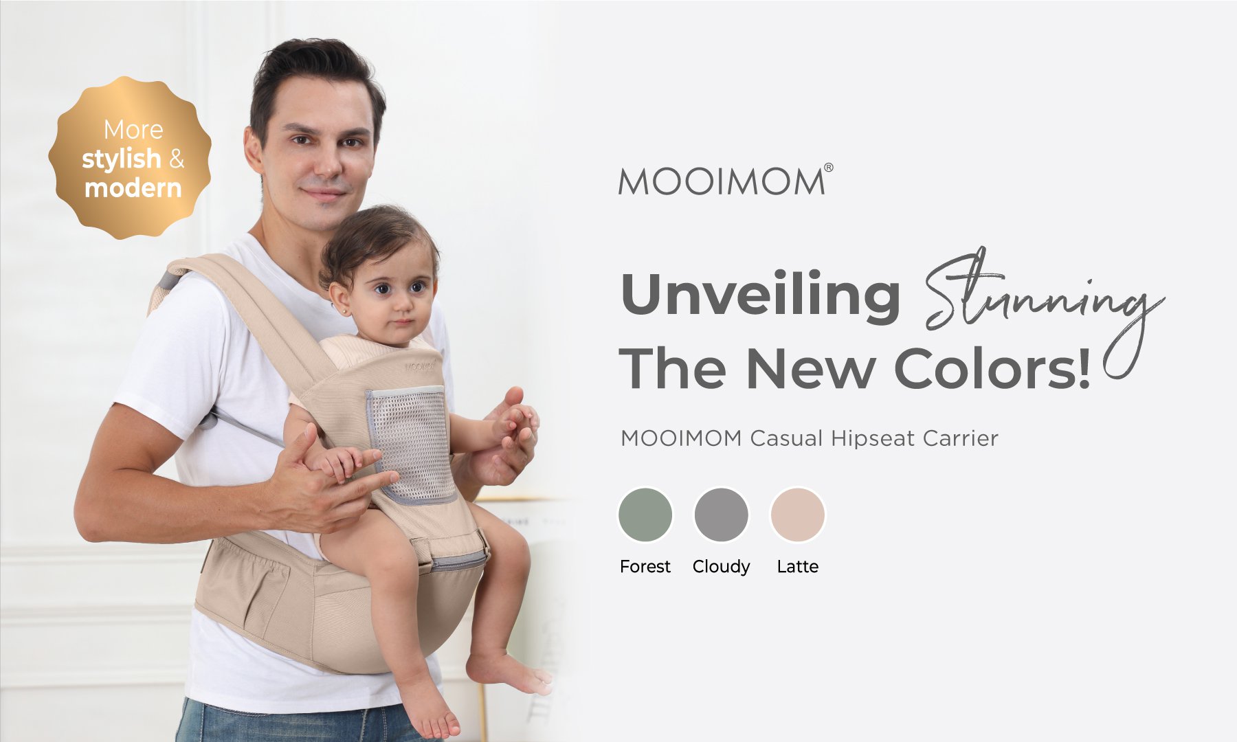 MOOIMOM Casual Hipseat Carrier - Gendongan Bayi description image