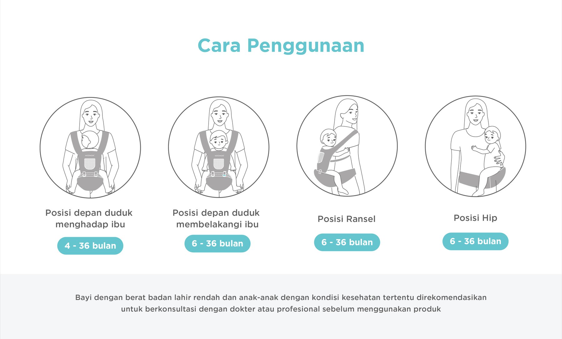 MOOIMOM Casual Hipseat Carrier - Gendongan Bayi description image