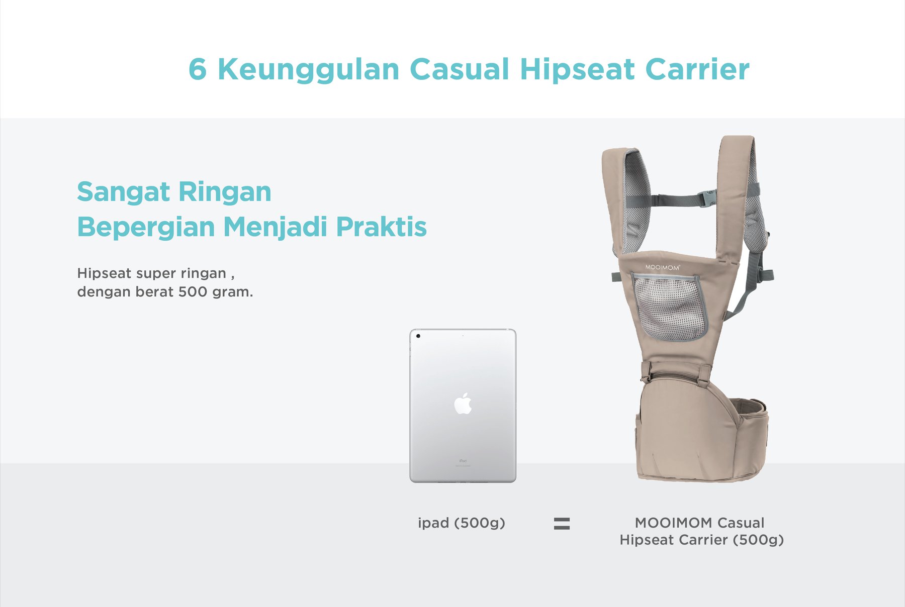 MOOIMOM Casual Hipseat Carrier - Gendongan Bayi description image