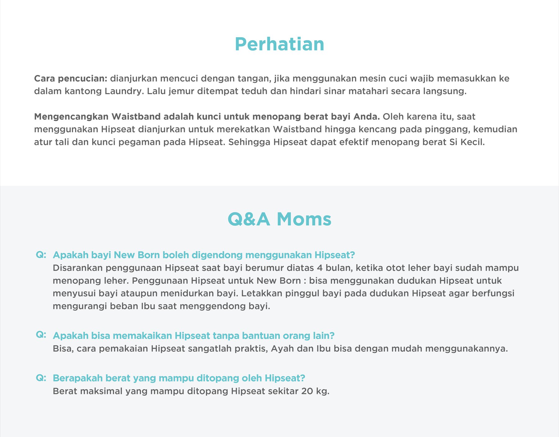 MOOIMOM Casual Hipseat Carrier - Gendongan Bayi description image