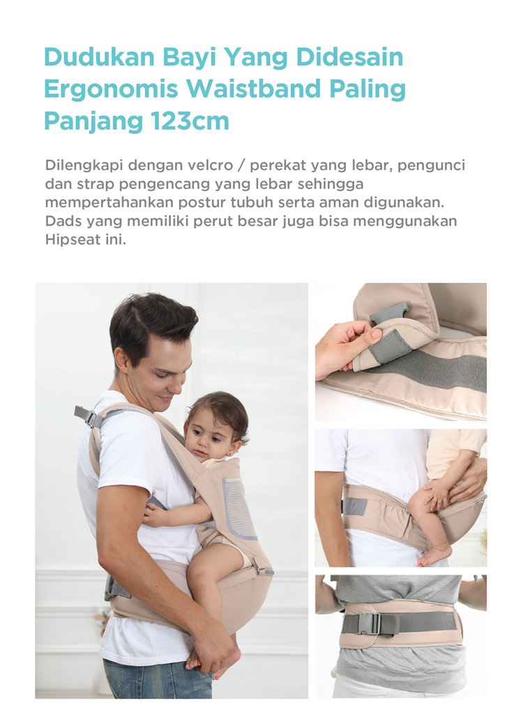 MOOIMOM Casual Hipseat Carrier - Gendongan Bayi description image