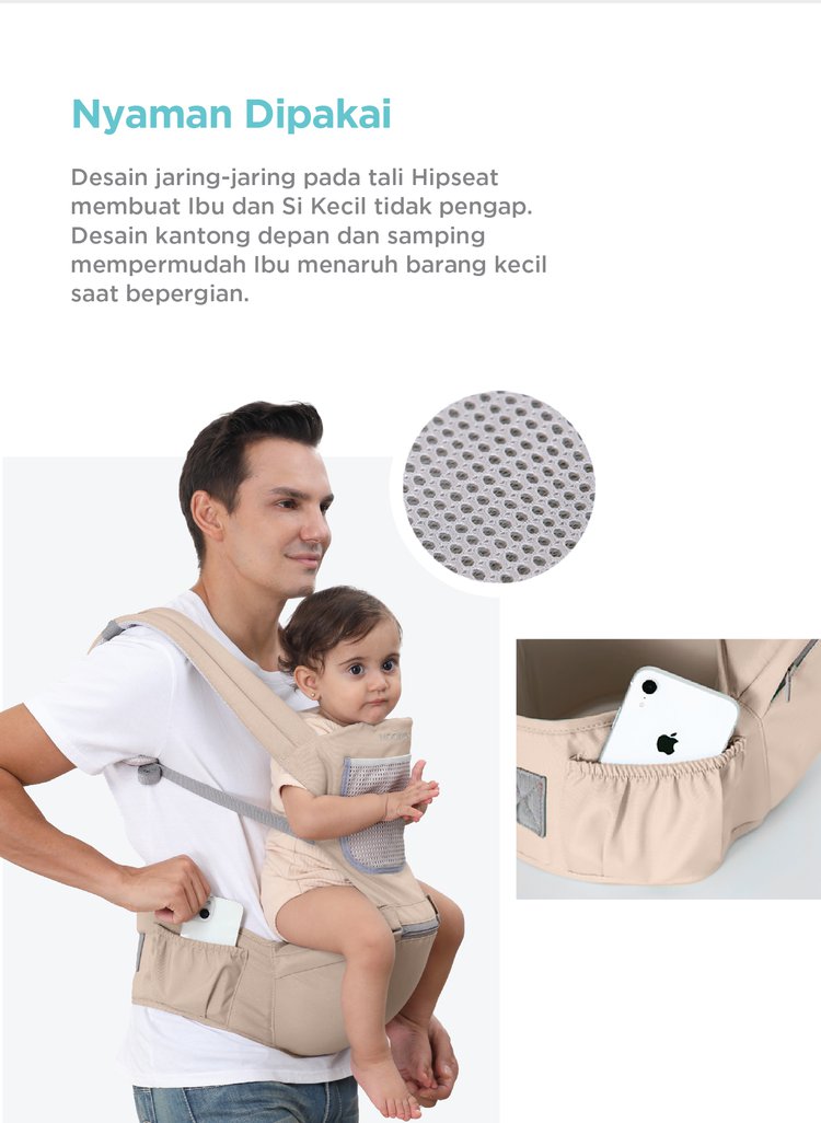 MOOIMOM Casual Hipseat Carrier - Gendongan Bayi description image