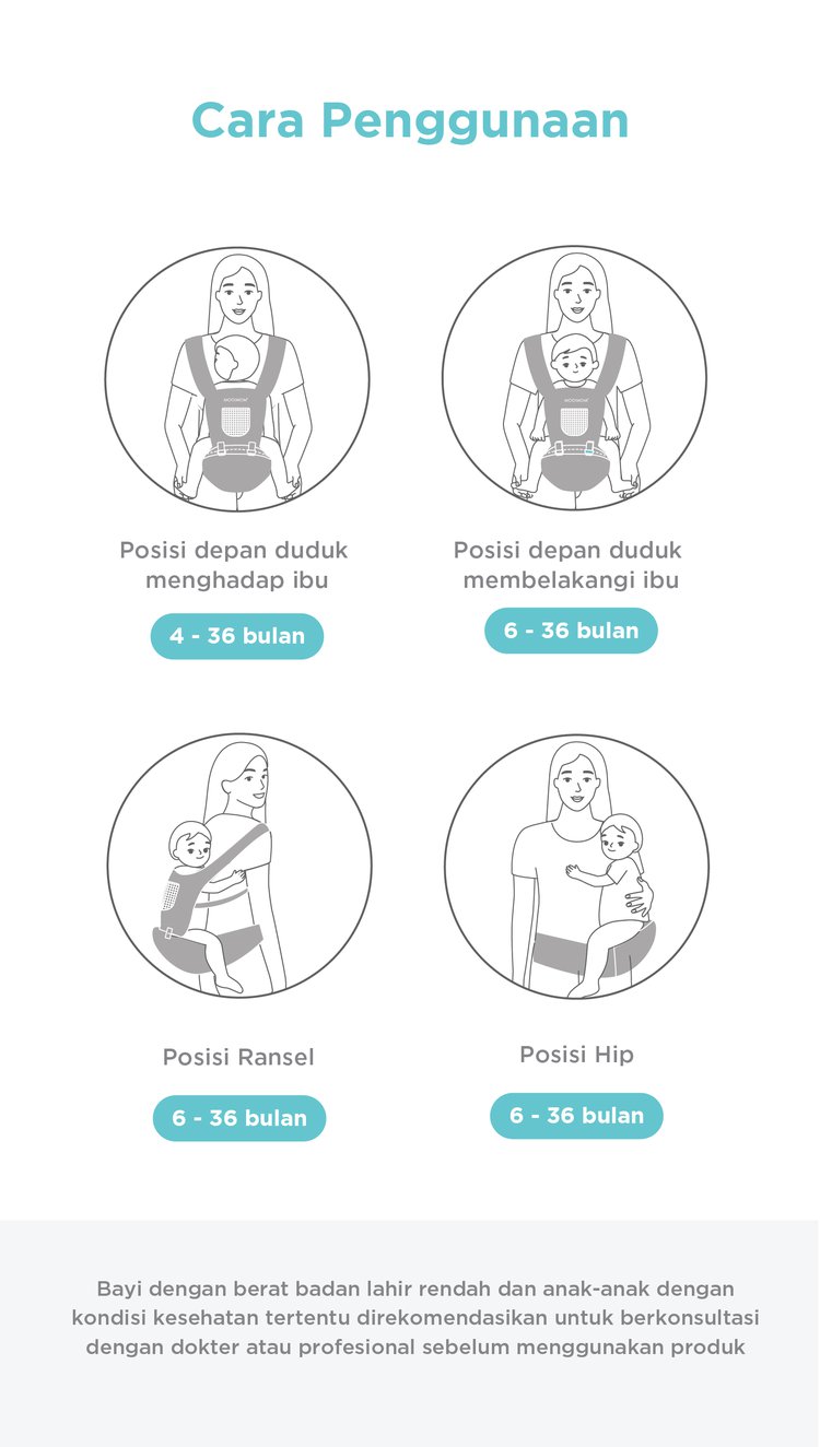 MOOIMOM Casual Hipseat Carrier - Gendongan Bayi description image