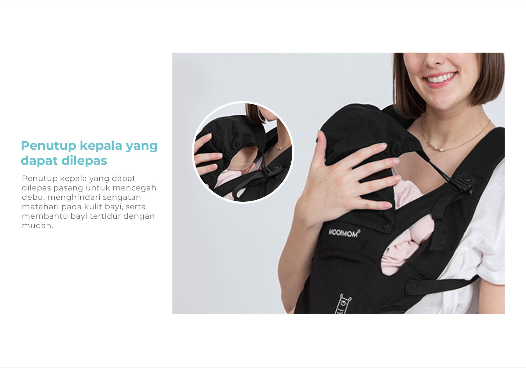 Nero Bianco Lightweight Hipseat Carrier - Gendongan Bayi Depan description image