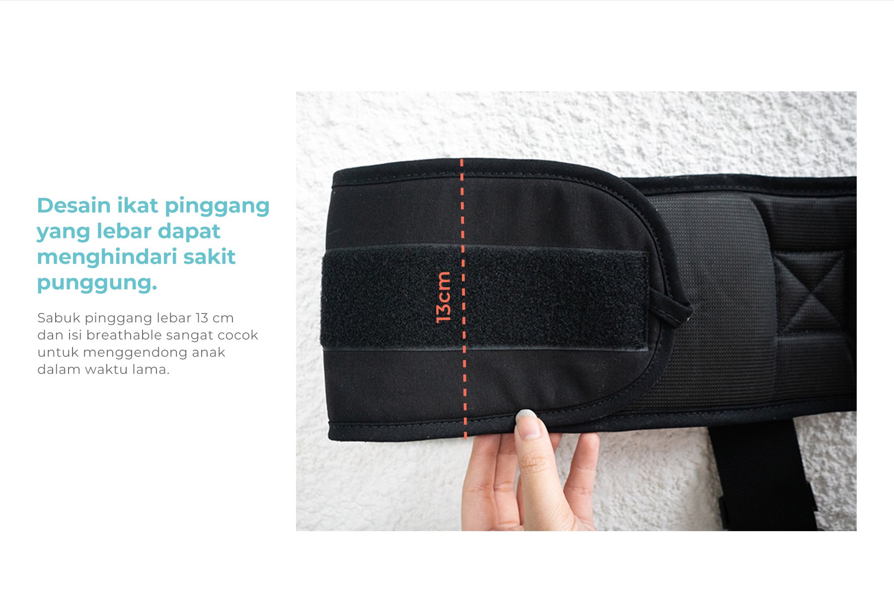 Nero Bianco Lightweight Hipseat Carrier - Gendongan Bayi Depan description image