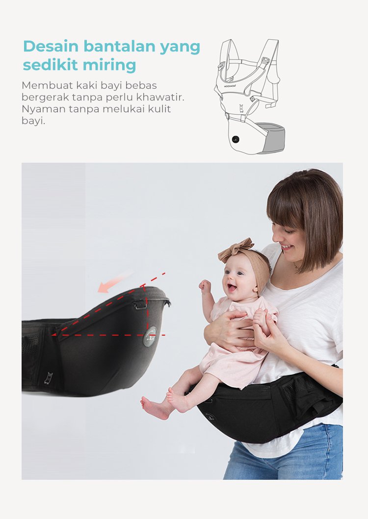 Nero Bianco Lightweight Hipseat Carrier - Gendongan Bayi Depan description image