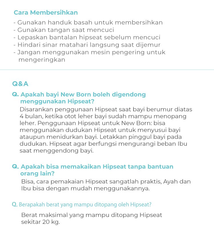 Nero Bianco Lightweight Hipseat Carrier - Gendongan Bayi Depan description image
